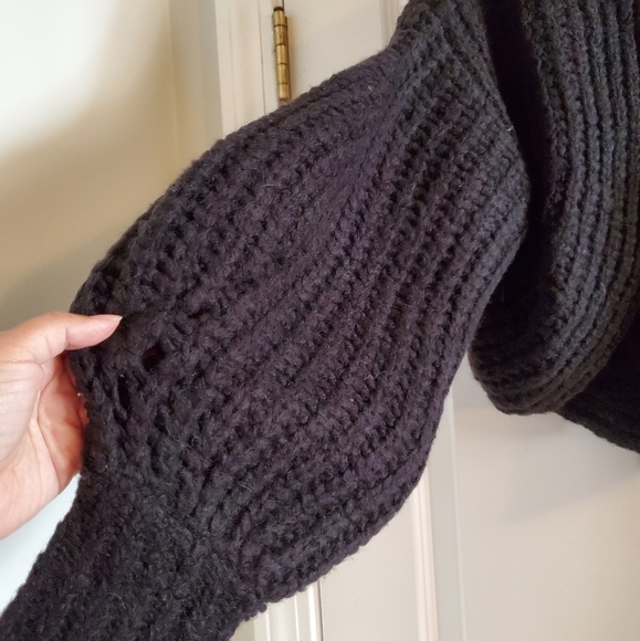 Anthropologie Rae black cropped knit shrug sweater - Picture 9 of 11